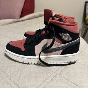 Jordan 1 Mid Burgundy Dusty Pink Size 6